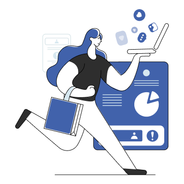 Illustration - Social media, Delivery, Business _ fast, speed, account, graph, success, happy